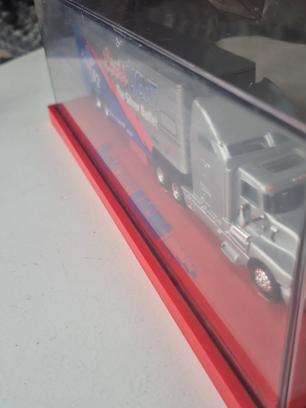 Silver & Blue Racing Hauler Toy Truck